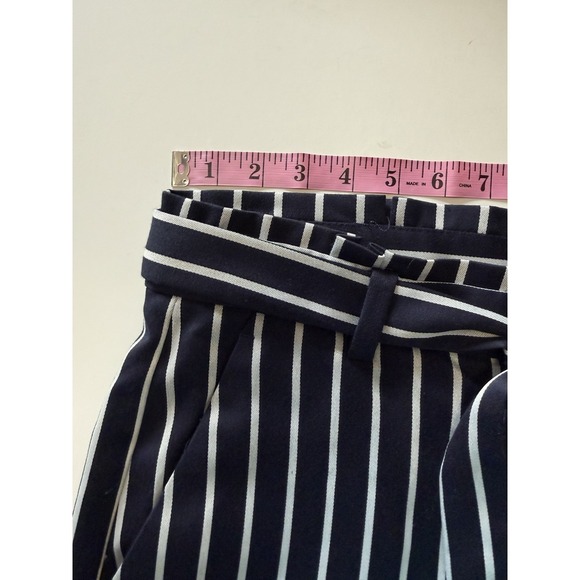 Banana Republic Blake Wide Leg Crop Pants Navy White Stripe Nautical Preppy 12 - Picture 12 of 16